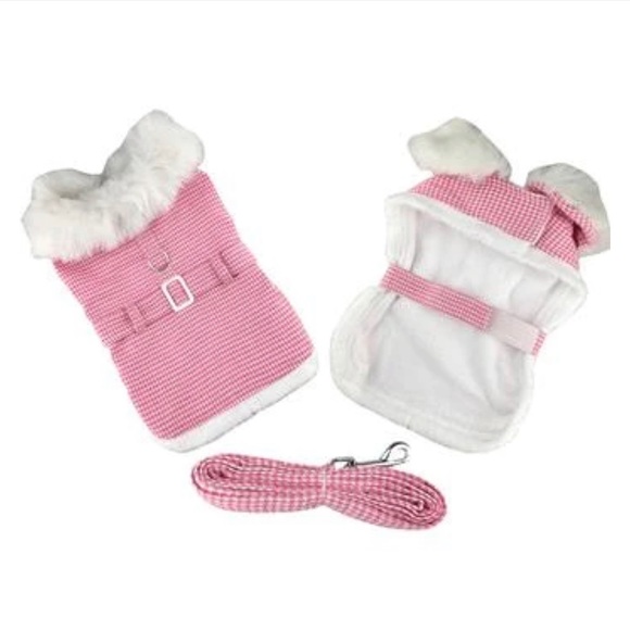 Dog Coat Harness w/ matching Leash fits Dogs 16-25 lbs Doggie Design Fashion New - Picture 5 of 5